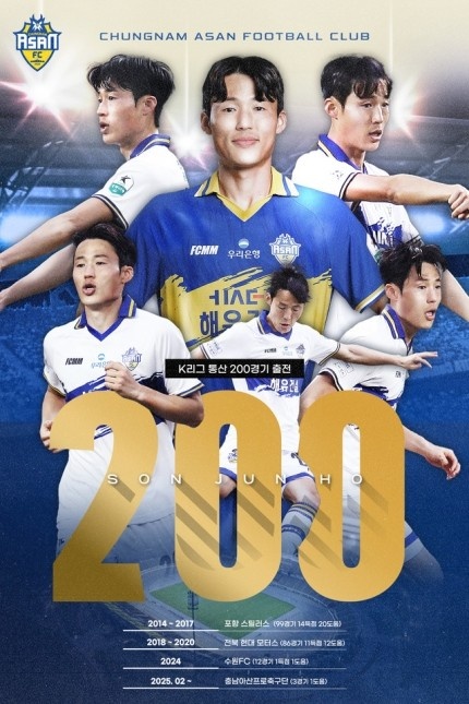 孫準浩完成K聯(lián)賽200場里程碑，貢獻26球34助